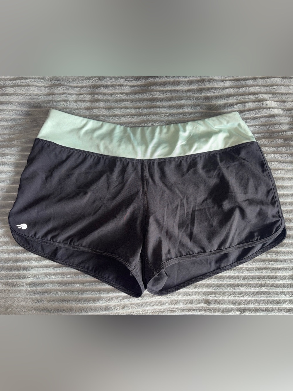 Ideology Womens Grey athletic Shorts with Mint Waistband